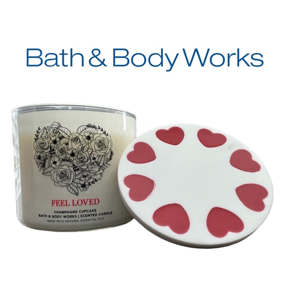 FEEL LOVED CHAMPAGNE CUPCAKE BRAND NEW BATH & BODY WORKS 3 WICK CANDLE - Picture 1 of 6